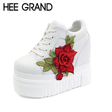 Load image into Gallery viewer, HEE GRAND 2018 New Spring Vulcanized Shoes Rose Decoration Women Causal Shoes Lace-up Women Shoes Fashion Women Shoes XWD6515 - Gabriel