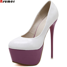 Load image into Gallery viewer, ASUMER purple brown black fashion spring autumn ladies prom shoes woman super high thin heel platform women high heels shoes - Gabriel