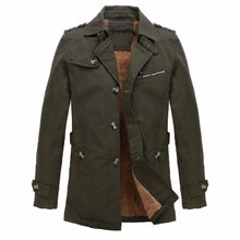 Load image into Gallery viewer, Oversize Parka Men Jacket 2018 Winter Thick Velvet Trench Single Breasted Lapel Coat Men Casual Military Pockets Outwear L 5XL - Gabriel
