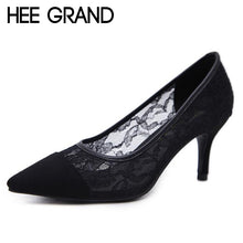 Load image into Gallery viewer, HEE GRAND Lace Vamp Breatheable  Women Thin Heel Pumps Women Comfortable Wearing Pointed Toe for the Fashion Shoes XWD6557 - Gabriel
