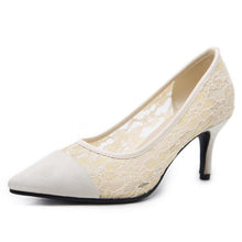 Load image into Gallery viewer, HEE GRAND Lace Vamp Breatheable  Women Thin Heel Pumps Women Comfortable Wearing Pointed Toe for the Fashion Shoes XWD6557 - Gabriel