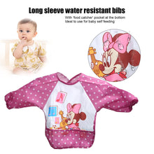 Load image into Gallery viewer, With Food Catcher Bag at the bottom Polyester Cute Cartoon Children Baby Waterproof Long Sleeve Self Feeding Bib Apron - Gabriel