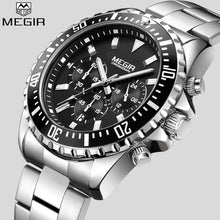Load image into Gallery viewer, MEGIR Top Luxury Brand Watch Men Analog Chronograph Quartz Wrist Watch Full Stainless Steel Band Wristwatch Auto Date - Gabriel
