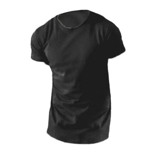 4 Colors Mens Summer Fashion Slim T Shirt Casual Cotton Short Sleeve Crew Neck Longline T-shirt Mens Summer TShirt Tops - Gabriel