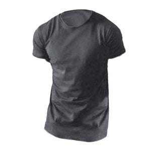 4 Colors Mens Summer Fashion Slim T Shirt Casual Cotton Short Sleeve Crew Neck Longline T-shirt Mens Summer TShirt Tops - Gabriel