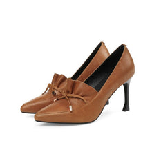 Load image into Gallery viewer, ASUMER black brown fashion spring autumn ladies pumps thin heel elegant dress shoes women genuine leather high heels shoes - Gabriel