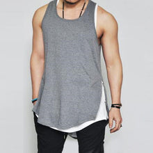 Load image into Gallery viewer, PODOM Male Sleeveless Undershirts O-Neck Summer Casual Mens Plus Size Vest Side Zipper Tshirt Man New Vest Tank Tops Tshirt 3XL - Gabriel