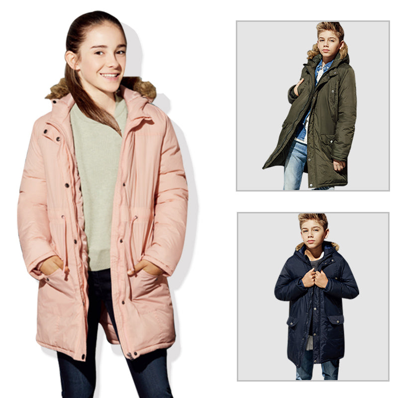 Boys Coats Toddler Girl Winter Clothes Fur Hooded Girls Coats and Jackets Boys Down Parkas Windbreaker Kids Jacket for Girls - Gabriel