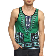 Load image into Gallery viewer, Retro Ethnic Mens Summer Casual Tank Tops Crew Neck Floral Print Vest Tee Loose HipHop Joggers Streetwear African Style Tee - Gabriel