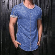 Load image into Gallery viewer, High Street Casual T Shirt Men Short Sleeve O-Neck Rough Patchwork Stylish Tshirts HipHop Loose Asymmetry Curve Hem Cool Tee - Gabriel