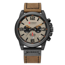 Load image into Gallery viewer, Men Military Sport Quartz Wrist Watch CURREN Casual Genuine Leather Waterproof Chronograph Watch Male Business Watch Clock - Gabriel