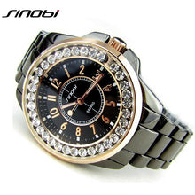 Load image into Gallery viewer, Bling Rhinestone SINOBI Luxury steel Quartz Watch Women Clock female Ladies Dress Wristwatch Gift Silver Gold 2017 relojes mujer - Gabriel