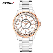 Load image into Gallery viewer, Bling Rhinestone SINOBI Luxury steel Quartz Watch Women Clock female Ladies Dress Wristwatch Gift Silver Gold 2017 relojes mujer - Gabriel