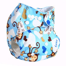 Load image into Gallery viewer, Bear Leader Baby Nappies 2018 Cartoon Monkey Pattern Most Popular Digital Position Baby Cloth Diaper with Microfiber Insert - Gabriel