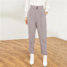 Load image into Gallery viewer, SHEIN Black And White Plaid Blazer With Tassel Hem Plaid Tweed Short Skirt Women Two Piece Set 2018 Autumn Office Lady Outfits - Gabriel