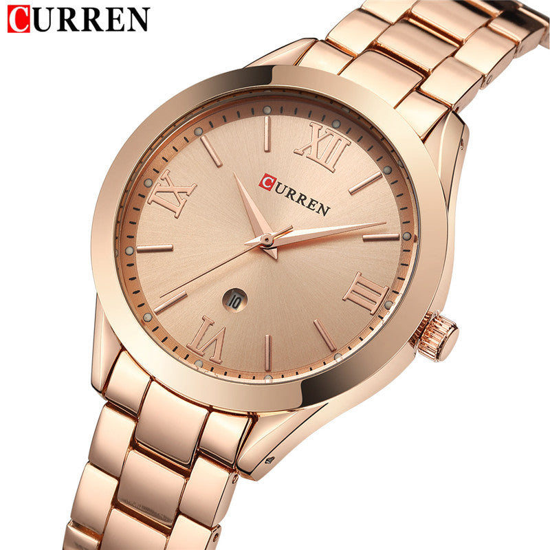 Luxury Fashion Women Jewelry Quartz Watches Curren Steel Ladies Elegant Dress Wrist Watch Women Fashion Barcelet Gift Clock - Gabriel
