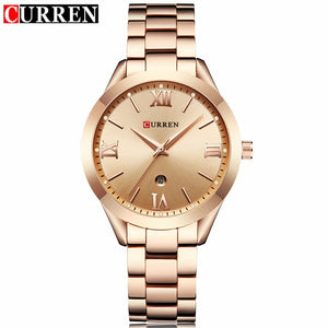 Luxury Fashion Women Jewelry Quartz Watches Curren Steel Ladies Elegant Dress Wrist Watch Women Fashion Barcelet Gift Clock - Gabriel