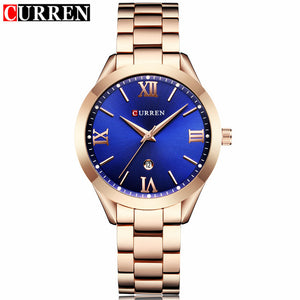 Luxury Fashion Women Jewelry Quartz Watches Curren Steel Ladies Elegant Dress Wrist Watch Women Fashion Barcelet Gift Clock - Gabriel