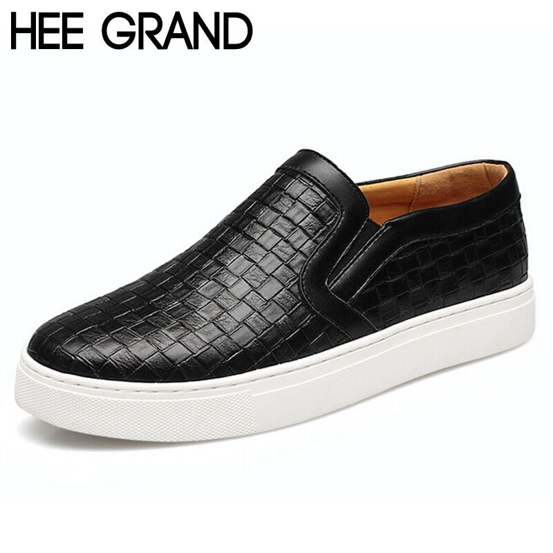HEE GRAND Men Plaited Shoes Slip-on Casual Shoes Bright Platform Round Toe Loafers For Men XMR1303 - Gabriel