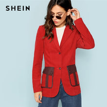 Load image into Gallery viewer, SHEIN Rust Office Lady Single Button Up Notched Collar Longline Solid Elegant Blazer 2018 New Autumn Women Coat And Outerwear - Gabriel
