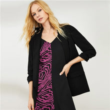 Load image into Gallery viewer, SHEIN Black Office Lady Elegant Shawl Collar Pocket Solid Workwear Blazer 2018 New Autumn Highstreet Women Coat And Outerwear - Gabriel